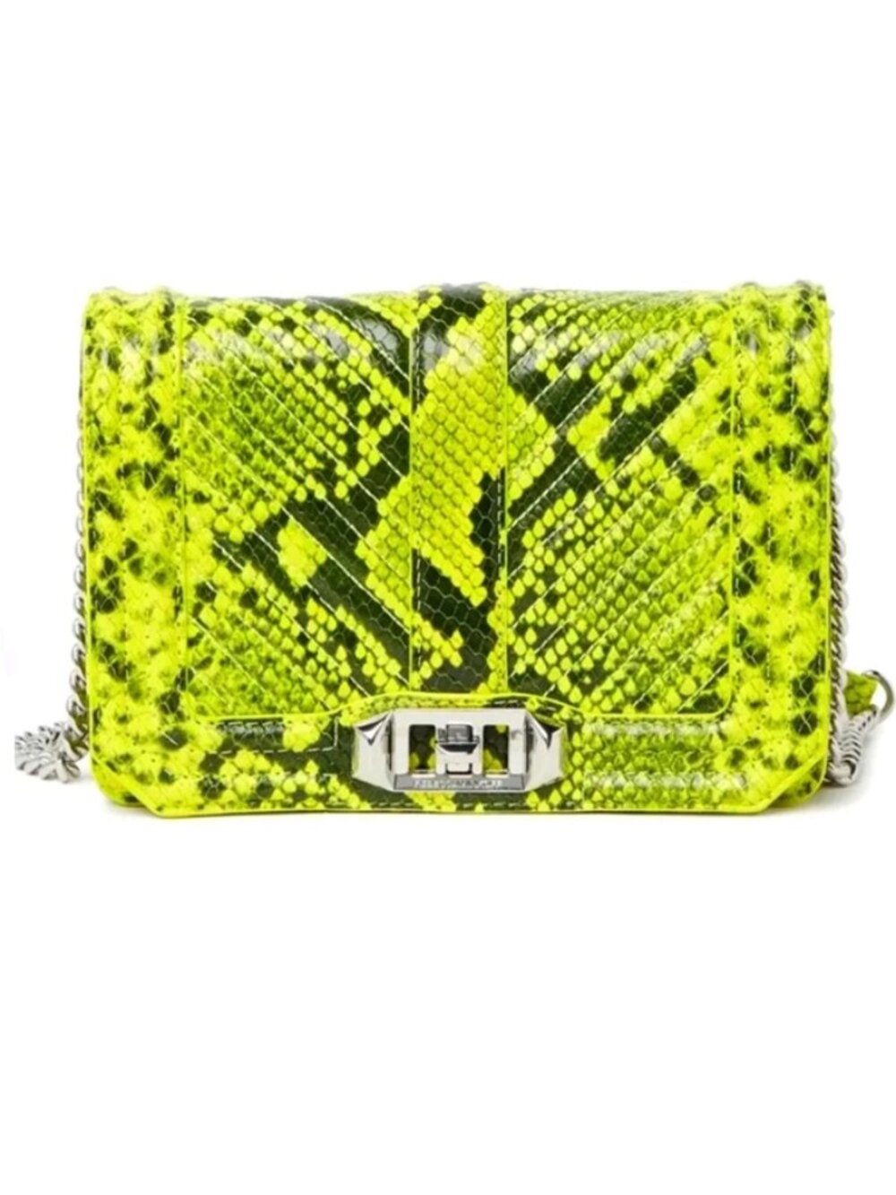 REBECCA MINKOFF Chevron Quilted Snake Print Crossbody Bag